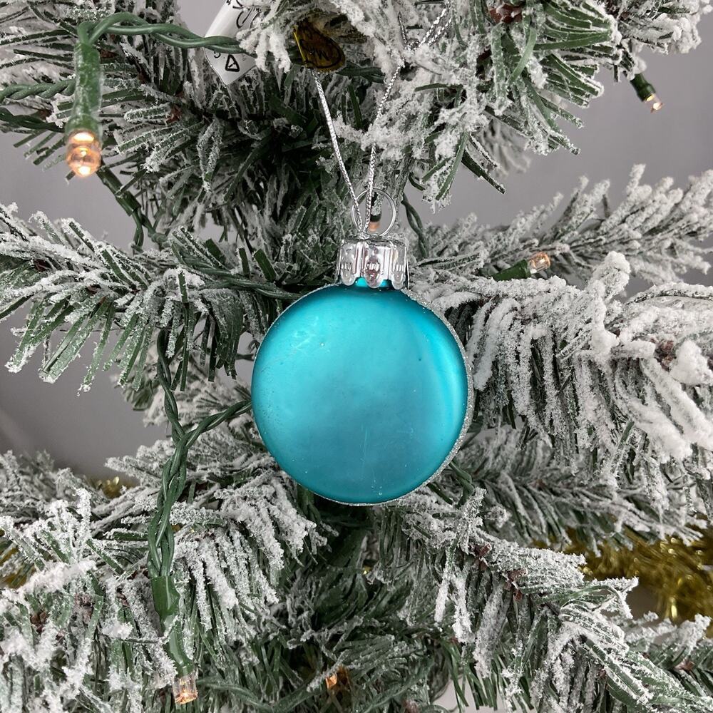 Christmas Tree Ornament-Sparkling Turquoise Macaron-The Bridge Collection